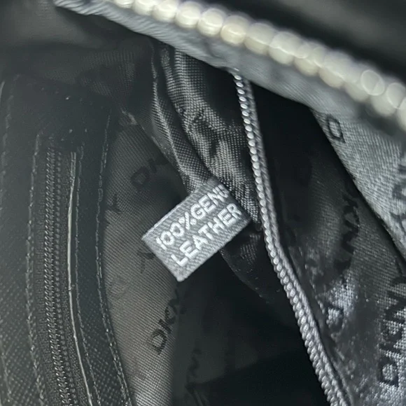 DKNY Black Leather Fold Over Women's Shoulder Bag NWOT - Picture 14 of 15